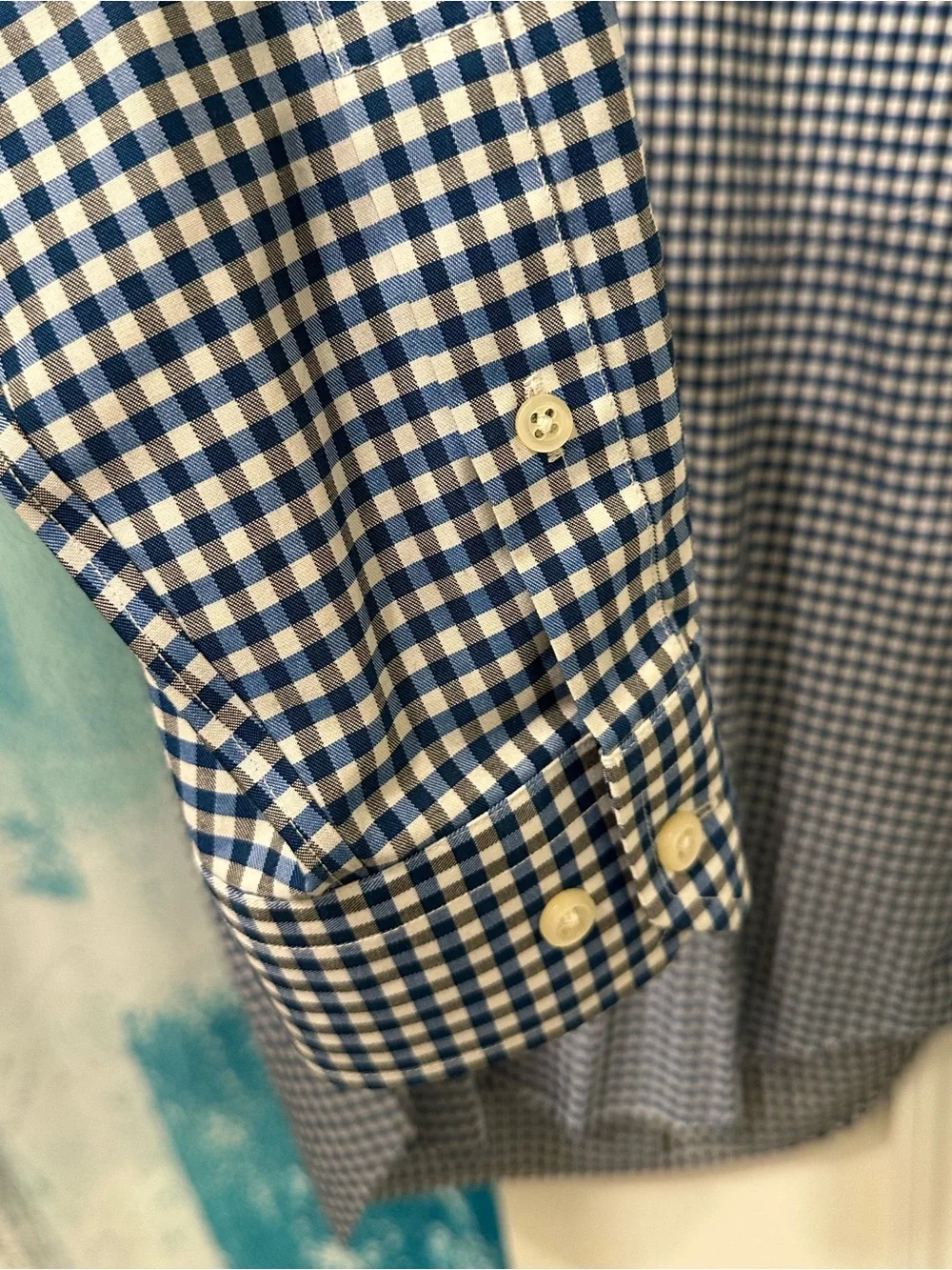 #26 Banana Republic Men's Navy & White Gingham Button-Down Shirt